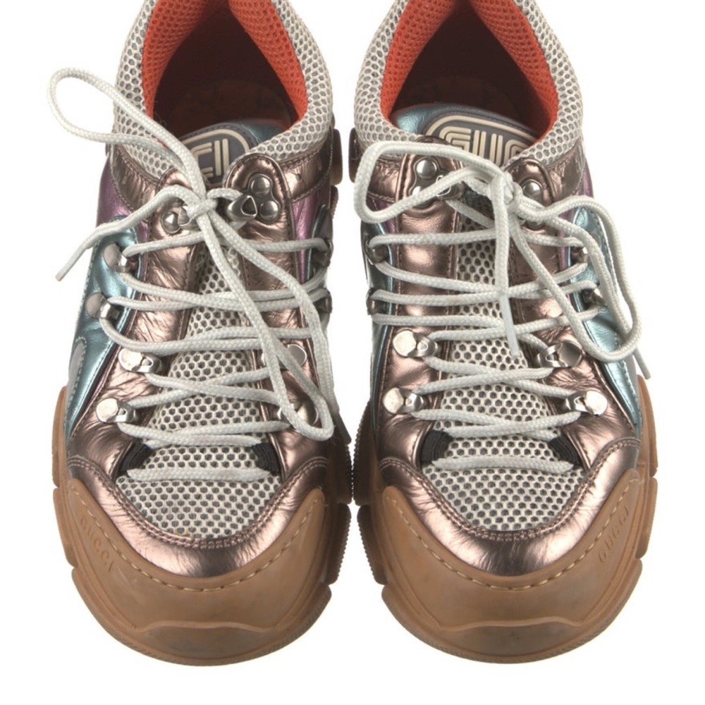 Gucci leather color block sneakers